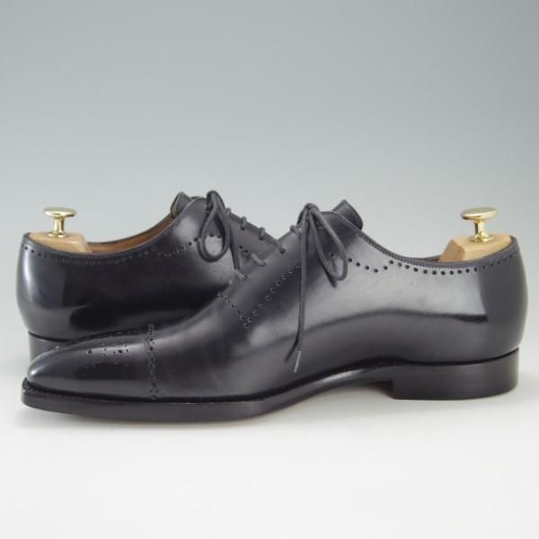 美品★(伊)ナポリターノ・ラケーレ SIZE 7.5【定価15万円程度★伊勢丹別注/ホールカット】カーフ/黒/メンズ/NAPOLITANO RACHELE★e503