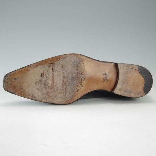 美品★(伊)ナポリターノ・ラケーレ SIZE 7.5【定価15万円程度★伊勢丹別注/ホールカット】カーフ/黒/メンズ/NAPOLITANO RACHELE★e503