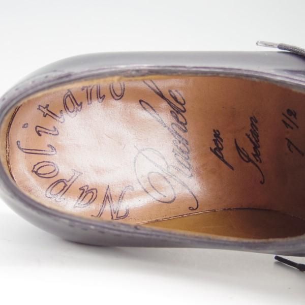 美品★(伊)ナポリターノ・ラケーレ SIZE 7.5【定価15万円程度★伊勢丹別注/ホールカット】カーフ/黒/メンズ/NAPOLITANO RACHELE★e503