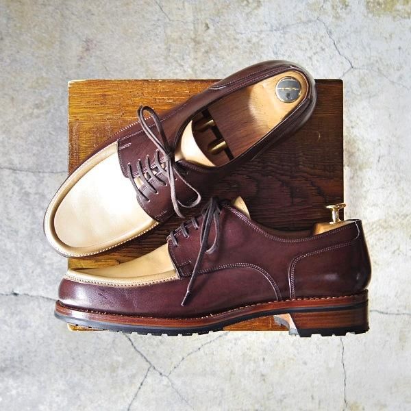 未使用★(伊)F.LLI ジャコメッティ SIZE 42【★ハンドソーンウェルテッド製法/九分仕立て】コンビ仕様/Uチップ/Giacometti★e514