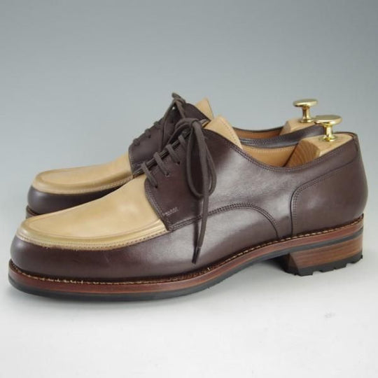 未使用★(伊)F.LLI ジャコメッティ SIZE 42【★ハンドソーンウェルテッド製法/九分仕立て】コンビ仕様/Uチップ/Giacometti★e514