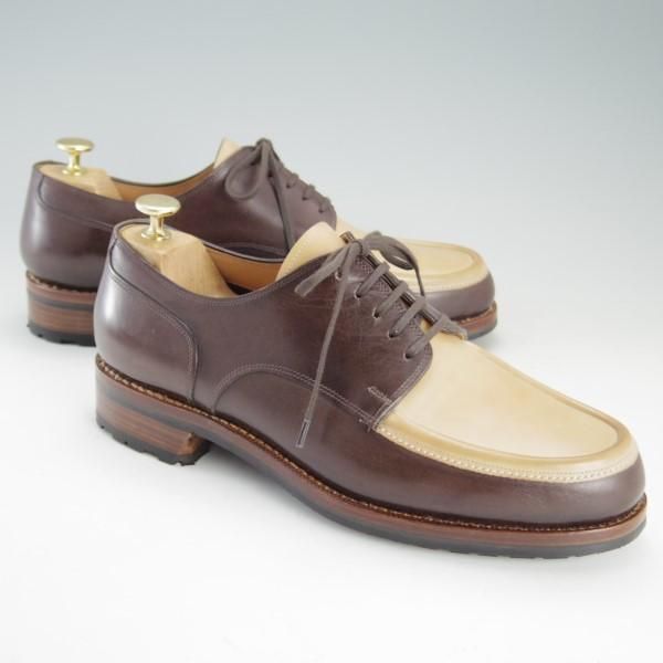 未使用★(伊)F.LLI ジャコメッティ SIZE 42【★ハンドソーンウェルテッド製法/九分仕立て】コンビ仕様/Uチップ/Giacometti★e514