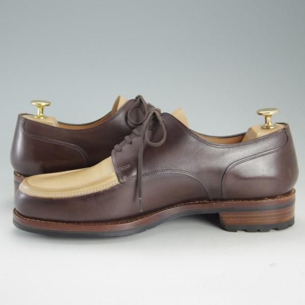 未使用★(伊)F.LLI ジャコメッティ SIZE 42【★ハンドソーンウェルテッド製法/九分仕立て】コンビ仕様/Uチップ/Giacometti★e514