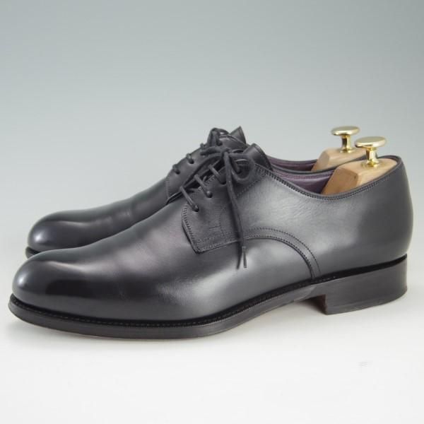 極上★(スペイン製)カルミナ SIZE 7.5【定価￥72,600-★プレーントゥ/955】FORESTラスト/ボックスカーフ/黒/メンズ/CARMINA★e517