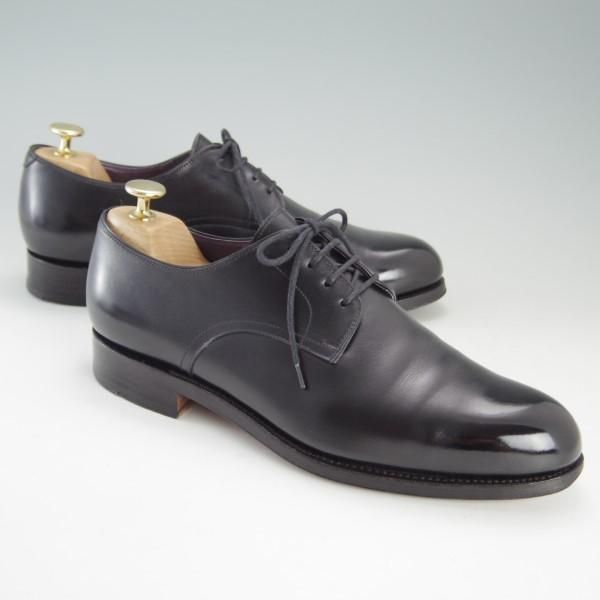 極上★(スペイン製)カルミナ SIZE 7.5【定価￥72,600-★プレーントゥ/955】FORESTラスト/ボックスカーフ/黒/メンズ/CARMINA★e517