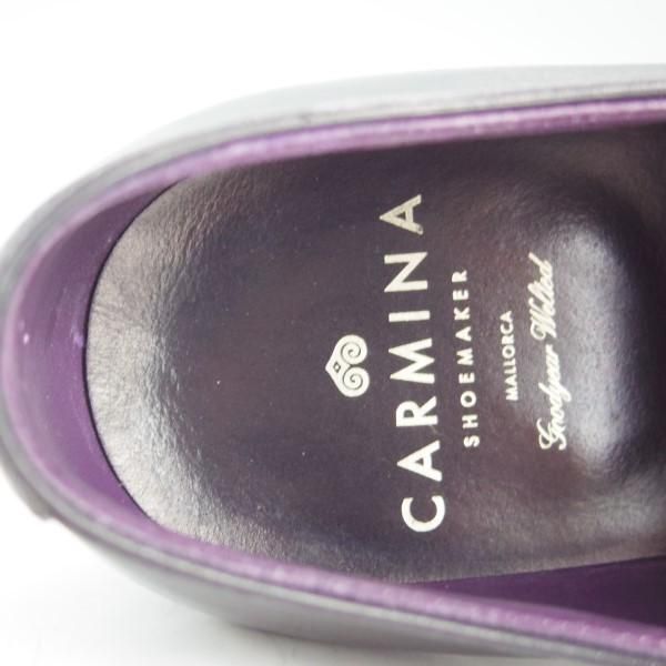 極上★(スペイン製)カルミナ SIZE 7.5【定価￥72,600-★プレーントゥ/955】FORESTラスト/ボックスカーフ/黒/メンズ/CARMINA★e517