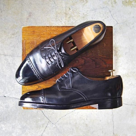 極上★ジョンロブ 7E【貴重★8695ラスト/RUSSEL】ラッセル/オクトーバーソール/パンチドキャップトゥ/カーフ/黒/JOHN LOBB★e527