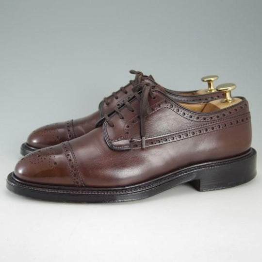 極上★チャーチ 50F/UK5【セミブローグ仕様のグラフトン★100ラスト/Chelmsford】4都市ロゴ/ネバダカーフ/茶/メンズ/Church's★e532