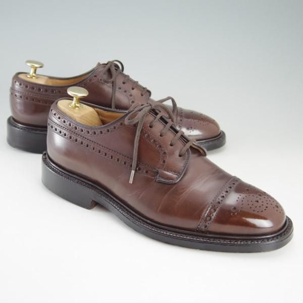 極上★チャーチ 50F/UK5【セミブローグ仕様のグラフトン★100ラスト/Chelmsford】4都市ロゴ/ネバダカーフ/茶/メンズ/Church's★e532