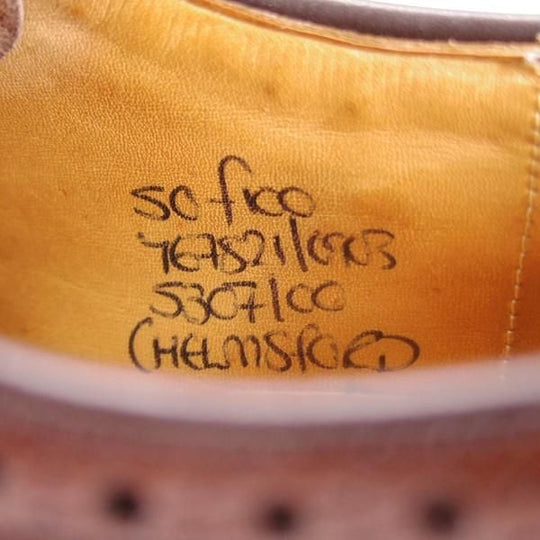 極上★チャーチ 50F/UK5【セミブローグ仕様のグラフトン★100ラスト/Chelmsford】4都市ロゴ/ネバダカーフ/茶/メンズ/Church's★e532