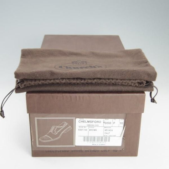 極上★チャーチ 50F/UK5【セミブローグ仕様のグラフトン★100ラスト/Chelmsford】4都市ロゴ/ネバダカーフ/茶/メンズ/Church's★e532