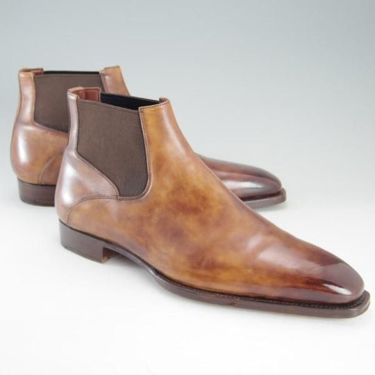 美品★(伊)サントーニ/リミテッドエディション SIZE 7【貴重★伊勢丹別注/Limited Edition】サイドゴアブーツ/カーフ/茶/Santoni★e543