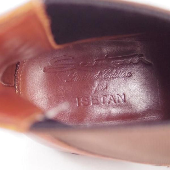 美品★(伊)サントーニ/リミテッドエディション SIZE 7【貴重★伊勢丹別注/Limited Edition】サイドゴアブーツ/カーフ/茶/Santoni★e543