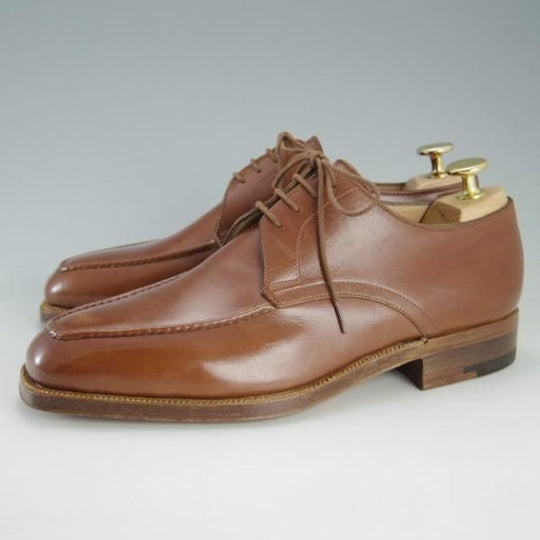 未使用★(伊)BONORA/ボノーラ 5E【ハンドソーンウェルテッド製法★九分仕立て/旧ボノーラ】Uチップ/カーフ/茶/メンズ★e544