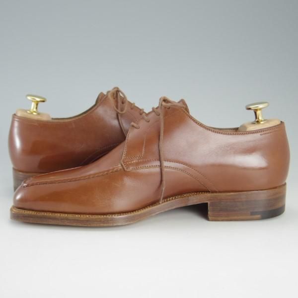 未使用★(伊)BONORA/ボノーラ 5E【ハンドソーンウェルテッド製法★九分仕立て/旧ボノーラ】Uチップ/カーフ/茶/メンズ★e544