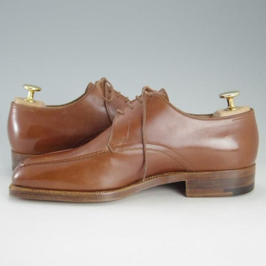 未使用★(伊)BONORA/ボノーラ 5E【ハンドソーンウェルテッド製法★九分仕立て/旧ボノーラ】Uチップ/カーフ/茶/メンズ★e544