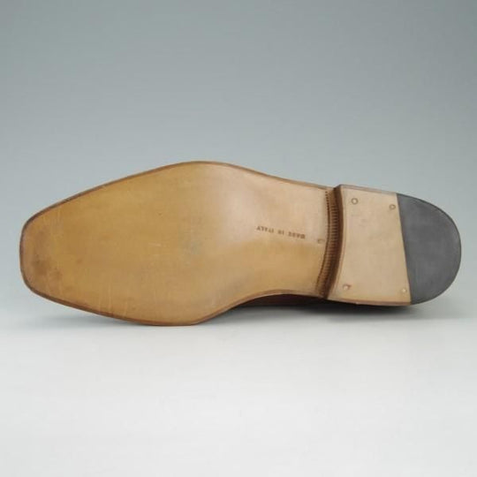 未使用★(伊)BONORA/ボノーラ 5E【ハンドソーンウェルテッド製法★九分仕立て/旧ボノーラ】Uチップ/カーフ/茶/メンズ★e544