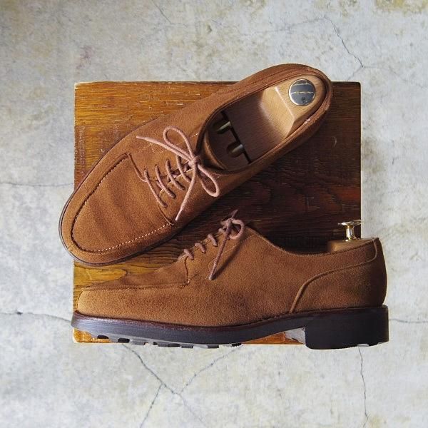 極上★クロケット&ジョーンズ 6E【★モールトン/MORETON/リッジウェイソール仕様】292ラスト/Uチップ/スエード/茶/Crockett&Jones★e549