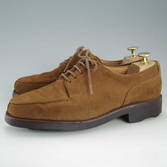 極上★クロケット&ジョーンズ 6E【★モールトン/MORETON/リッジウェイソール仕様】292ラスト/Uチップ/スエード/茶/Crockett&Jones★e549