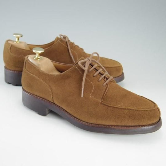 極上★クロケット&ジョーンズ 6E【★モールトン/MORETON/リッジウェイソール仕様】292ラスト/Uチップ/スエード/茶/Crockett&Jones★e549