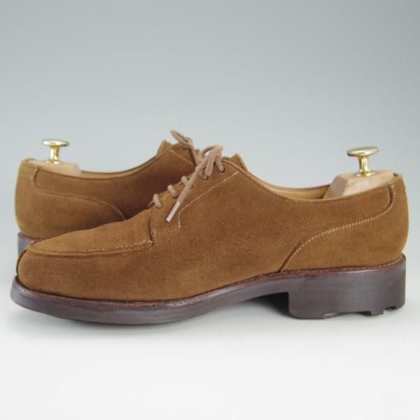 極上★クロケット&ジョーンズ 6E【★モールトン/MORETON/リッジウェイソール仕様】292ラスト/Uチップ/スエード/茶/Crockett&Jones★e549