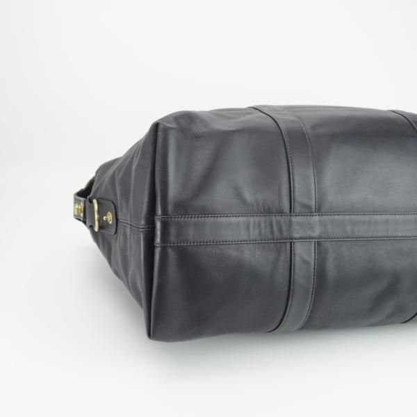極上★コーチ/COACH【高額★レザー/ボストンバッグ】ショルダーストラップ付/黒/メンズ/ビジネス/バッグ★N5522