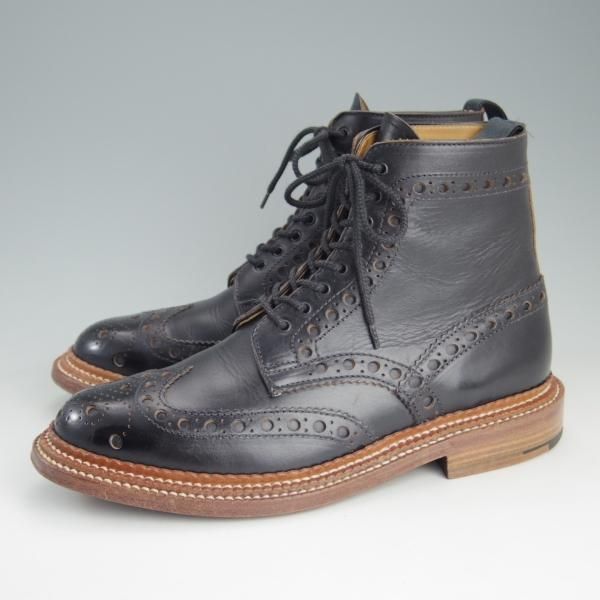 美品★(英)グレンソン 8G【定価9万円以上★THE TRIPLE WELT/トリプルウェルト/G-ONEライン】5068G/カントリーブーツ/黒/GRENSON★e559