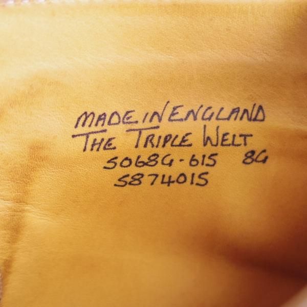 美品★(英)グレンソン 8G【定価9万円以上★THE TRIPLE WELT/トリプルウェルト/G-ONEライン】5068G/カントリーブーツ/黒/GRENSON★e559