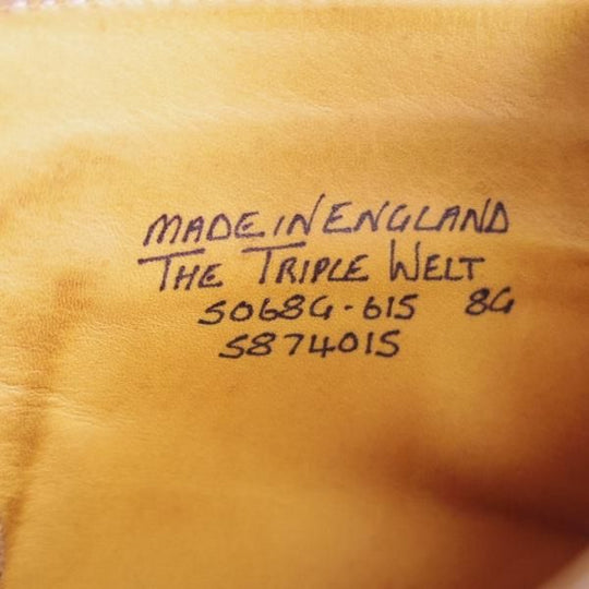 美品★(英)グレンソン 8G【定価9万円以上★THE TRIPLE WELT/トリプルウェルト/G-ONEライン】5068G/カントリーブーツ/黒/GRENSON★e559