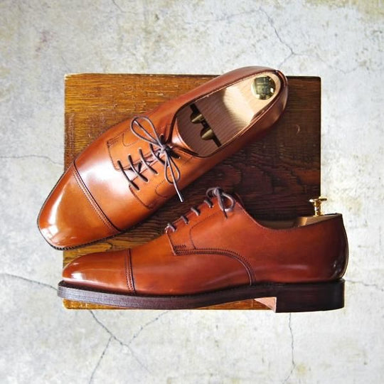 未使用★クロケット&ジョーンズ UK7/US7.5E【★ブルックスブラザーズ別注/Peal&co】324ラスト/ストレートチップ/茶/Crockett&Jones★e561