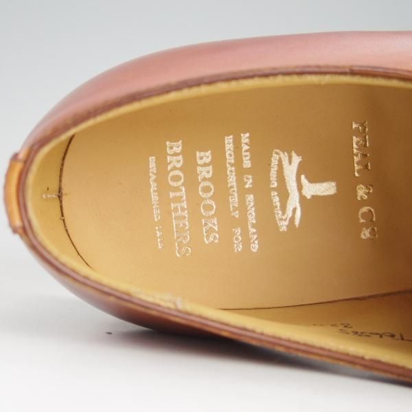 未使用★クロケット&ジョーンズ UK7/US7.5E【★ブルックスブラザーズ別注/Peal&co】324ラスト/ストレートチップ/茶/Crockett&Jones★e561