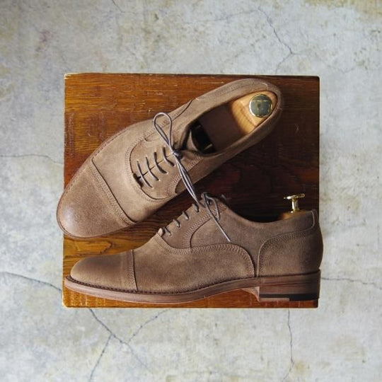 未使用★(仏)サルトル(レディース) SIZE 36【定価￥85,320-★ブラックラピド製法/ストレートチップ】スエード/薄茶/SARTORE★e562