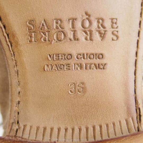 未使用★(仏)サルトル(レディース) SIZE 36【定価￥85,320-★ブラックラピド製法/ストレートチップ】スエード/薄茶/SARTORE★e562