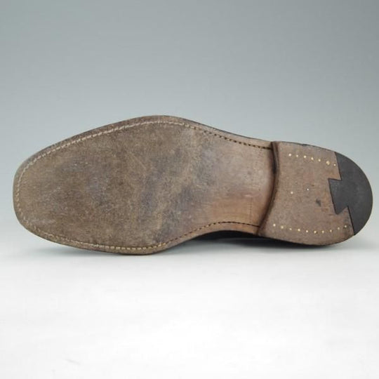 極上★(英)グレンソン 6F【貴重★footmaster/フットマスター】6606-01/プレーントゥ/ポリッシュレザー/黒/メンズ/GRENSON★e569