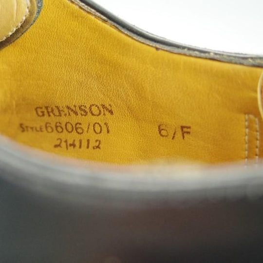 極上★(英)グレンソン 6F【貴重★footmaster/フットマスター】6606-01/プレーントゥ/ポリッシュレザー/黒/メンズ/GRENSON★e569