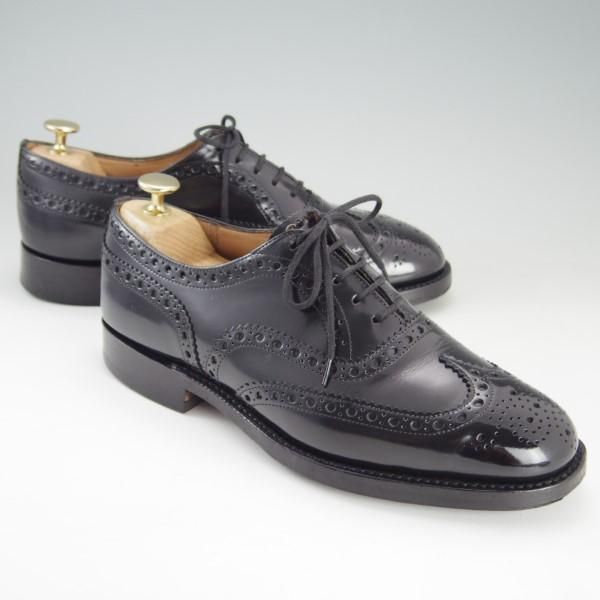 ★チャーチ 60F/UK6【定価￥96,800-★BURWOOD/バーウッド】81ラスト/4都市ロゴ/ポリッシュドバインダーカーフ/黒/メンズ/Church's★e570