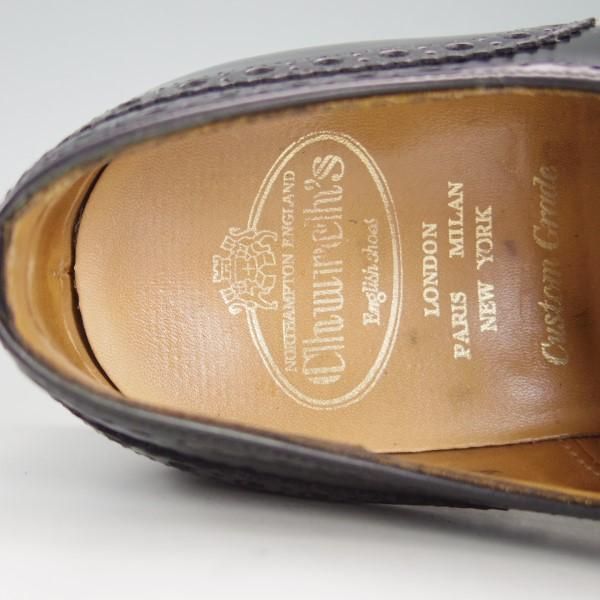 ★チャーチ 60F/UK6【定価￥96,800-★BURWOOD/バーウッド】81ラスト/4都市ロゴ/ポリッシュドバインダーカーフ/黒/メンズ/Church's★e570