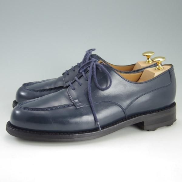 美品★J.M.ウェストン 7D【定価￥126,500-★ゴルフ/GOLF】641/31ラスト/Uチップ/ボックスカーフ/BLUE/紺/Weston/ウエストン★e551