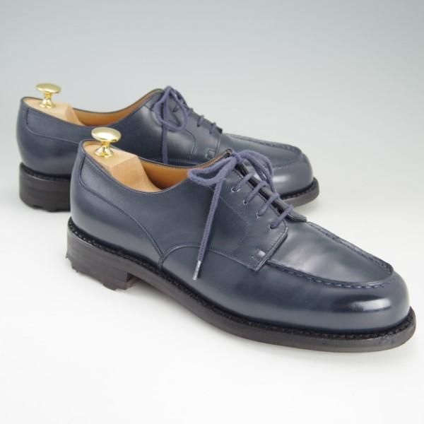 美品★J.M.ウェストン 7D【定価￥126,500-★ゴルフ/GOLF】641/31ラスト/Uチップ/ボックスカーフ/BLUE/紺/Weston/ウエストン★e551