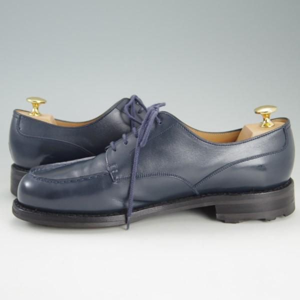 美品★J.M.ウェストン 7D【定価￥126,500-★ゴルフ/GOLF】641/31ラスト/Uチップ/ボックスカーフ/BLUE/紺/Weston/ウエストン★e551