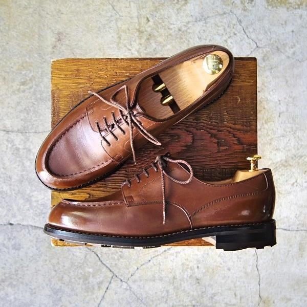 美品★J.M.ウェストン 7D【定価￥126,500-★ロシアンカーフ仕様/ゴルフ/GOLF】641/31ラスト/Uチップ/TAN/茶/Weston/ウエストン★e552