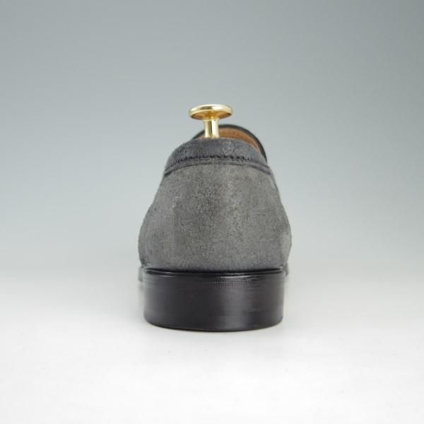 極上★(伊)F.LLIジャコメッティ SIZE 41.5【定価￥121,000-★つま先コードバン仕様/コインローファー】FG257/黒〜灰/Giacometti★e554