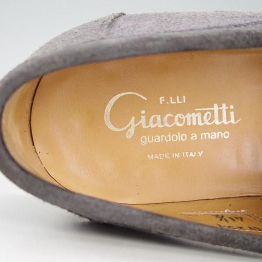 極上★(伊)F.LLIジャコメッティ SIZE 41.5【定価￥121,000-★つま先コードバン仕様/コインローファー】FG257/黒〜灰/Giacometti★e554