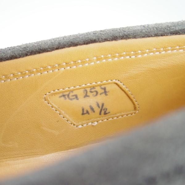 極上★(伊)F.LLIジャコメッティ SIZE 41.5【定価￥121,000-★つま先コードバン仕様/コインローファー】FG257/黒〜灰/Giacometti★e554