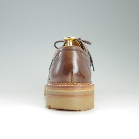 美品★ヒロシツボウチ SIZE 7【定価￥70,200-★フォック仕様/アザラシ皮】3820/クロムエクセルレザー/NAT/茶/HIROSHI TSUBOUCHI★e557