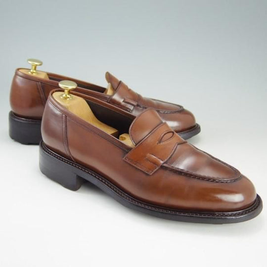 極上★(浅草)RENDO/レンド SIZE 7【定価6万円以上★オーダー品/リッジウェイソール仕様】2701/コインローファー/カーフ/茶★e558