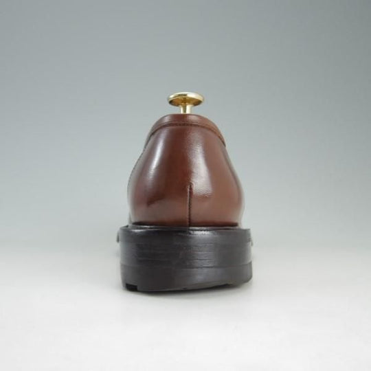 極上★(浅草)RENDO/レンド SIZE 7【定価6万円以上★オーダー品/リッジウェイソール仕様】2701/コインローファー/カーフ/茶★e558