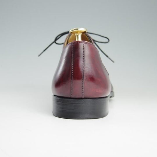 美品★(スペイン製)マグナーニ SIZE 43【★ボロネーゼ製法/オックスフォードシューズ】型押しレザー×カーフ/赤茶/MAGNANNI★e582