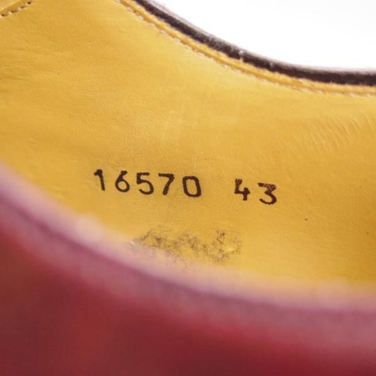 美品★(スペイン製)マグナーニ SIZE 43【★ボロネーゼ製法/オックスフォードシューズ】型押しレザー×カーフ/赤茶/MAGNANNI★e582