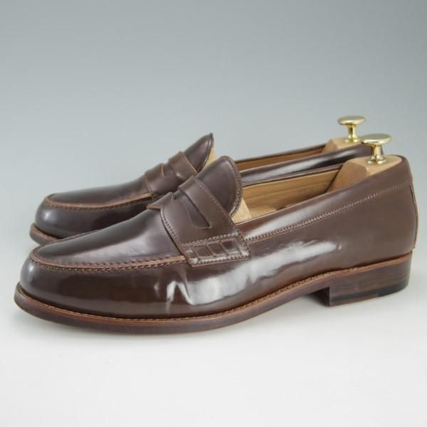 美品★(独)ハインリッヒ・ディンケラッカー SIZE 8.5【定価￥148,500-★茶/コードバン】WEIN/コインローファー/Heinrich Dinkelacker★e587